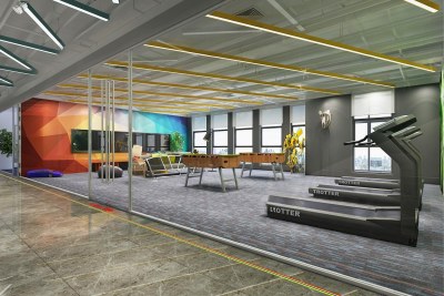现代办公休息区3D模型下载